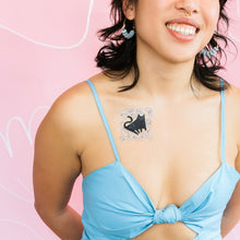 Blue Garden Kitty Tattoo