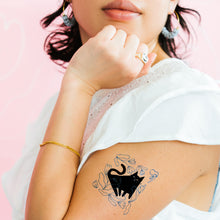 Blue Garden Kitty Tattoo