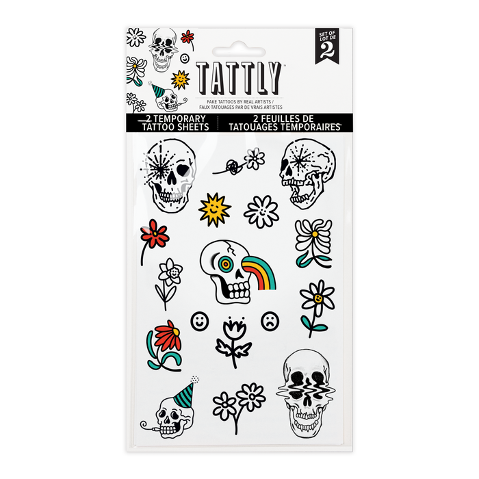 Bones & Flowers Tattoo Sheet