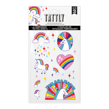 Rainbow Unicorns Tattoo Sheet