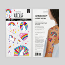 Rainbow Unicorns Tattoo Sheet
