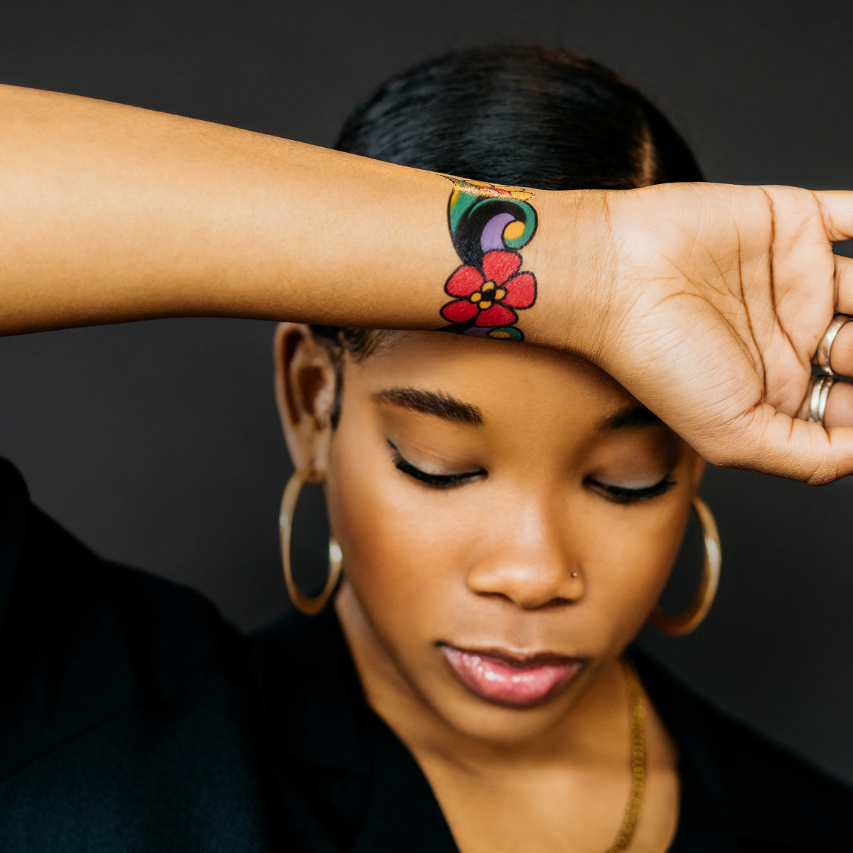 Red Flower Cuff by Jessi Preston