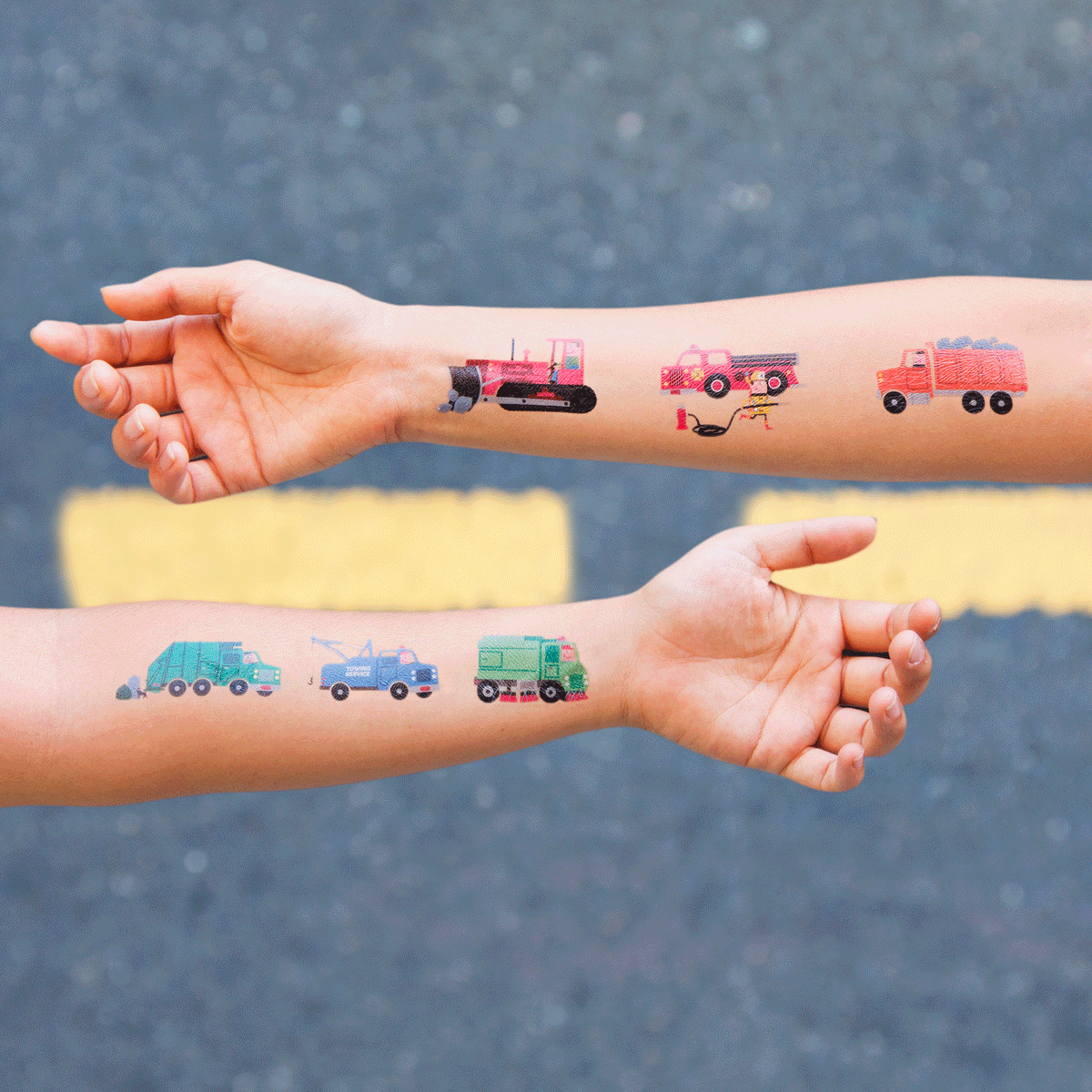 Transportation Temporary Tattoo Set for Kids