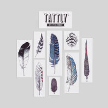 Watercolor Feather Tattoo Set