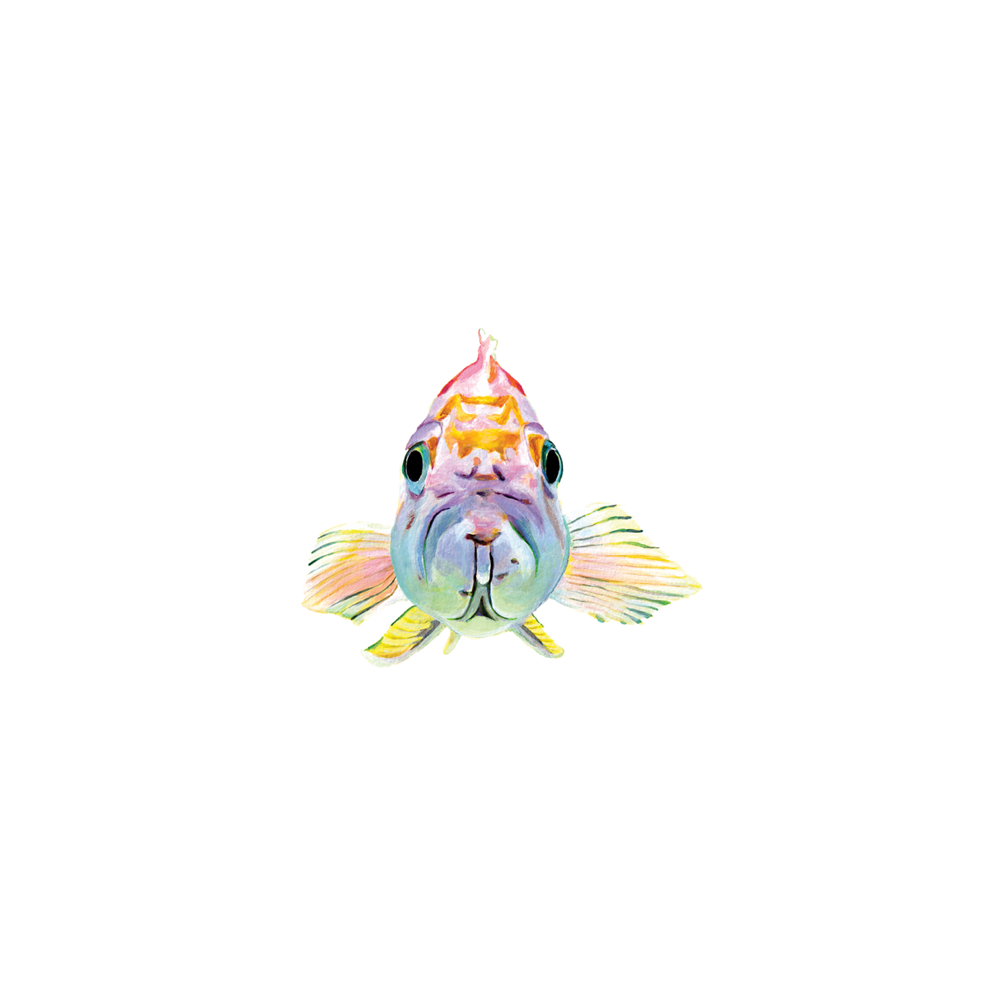 Neon Fish Face Tattoo