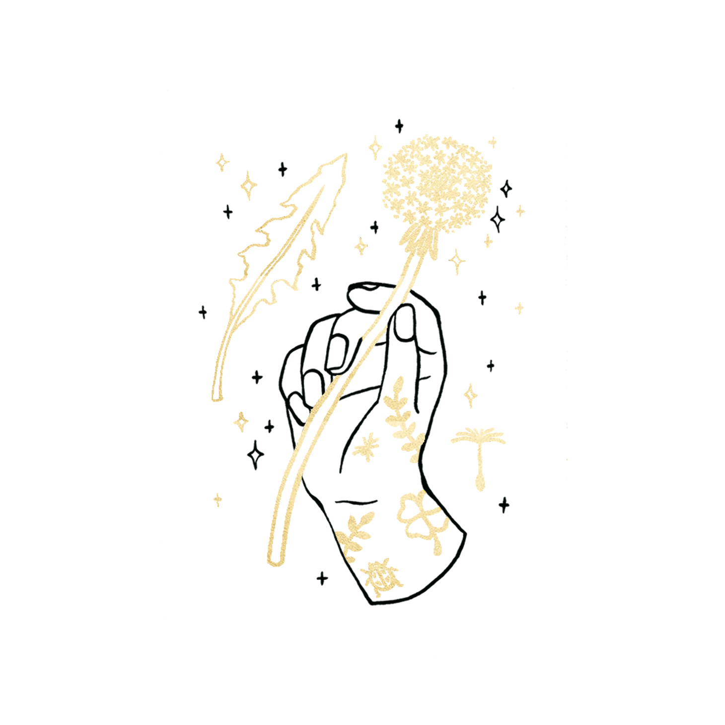 Dandelion Hand Tattoo