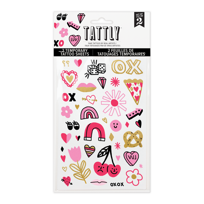 Golden Hearts Tattoo Sheet