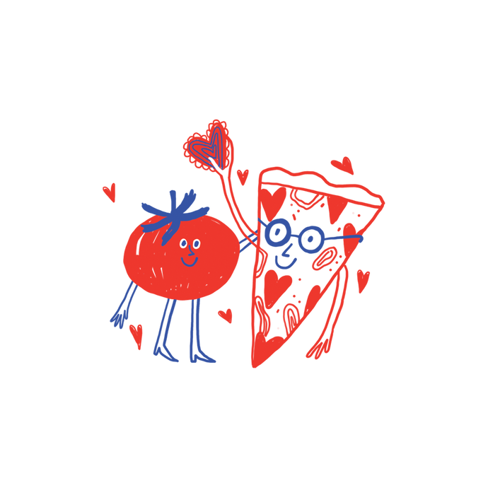Pizza Loves Tomato Tattoo