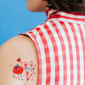 Pizza Loves Tomato Tattoo