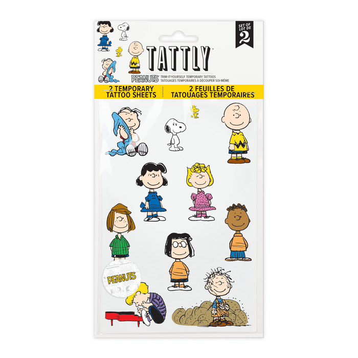 Peanuts Classic Character Tattoo Sheet