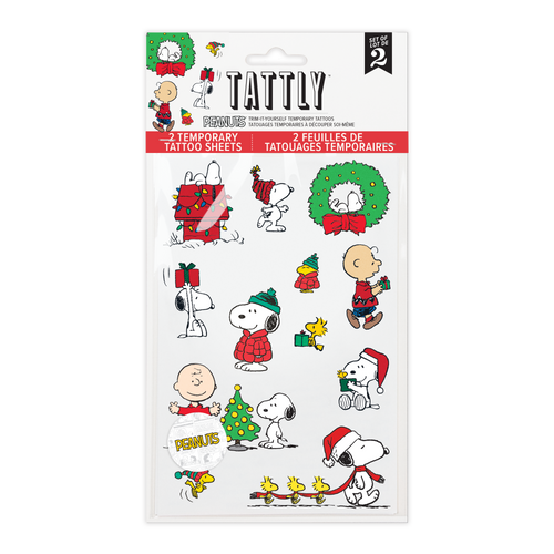 Peanuts Holiday Tattoo Sheet