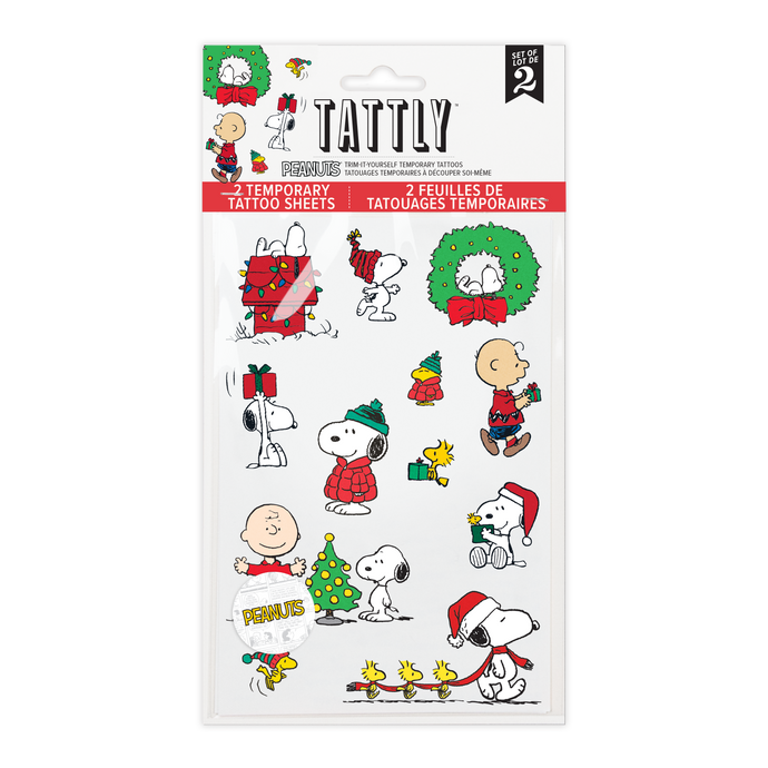 Peanuts Holiday Tattoo Sheet