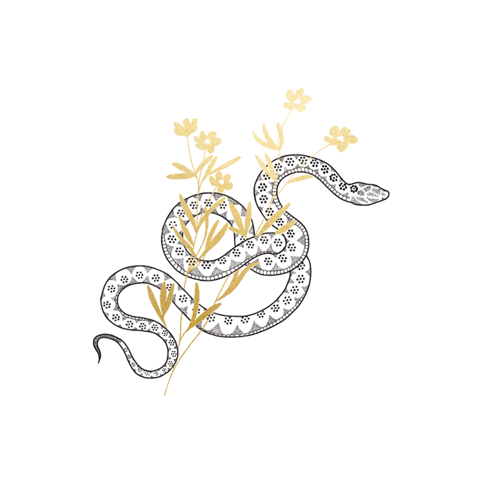 Twisty Snake Flwrs Tattoo