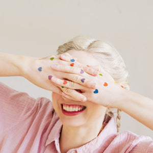 Glitter Hearts Tattoo