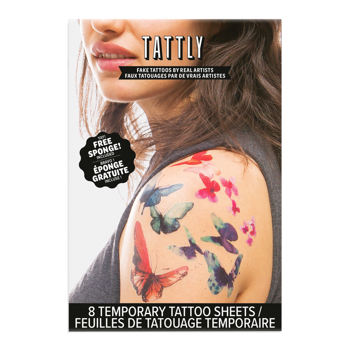 Watercolor Butterflies Tattoo Set