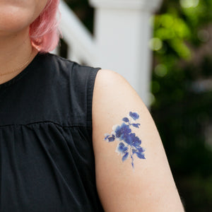 Blue Bloom Tattoo