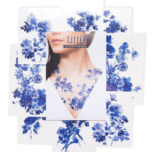 Blue Florals Tattoo Set