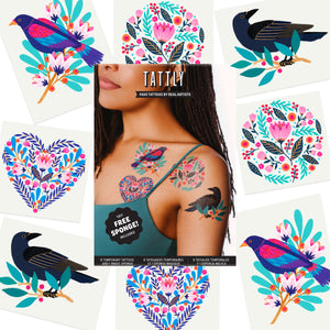 Birds & Blossoms Tattoo Set