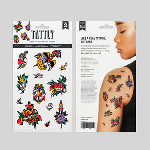 Love Motifs Tattoo Sheet