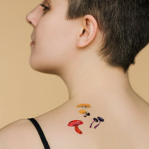 Colorful Mushrooms Tattoo Sheet