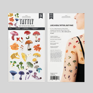 Colorful Mushrooms Tattoo Sheet