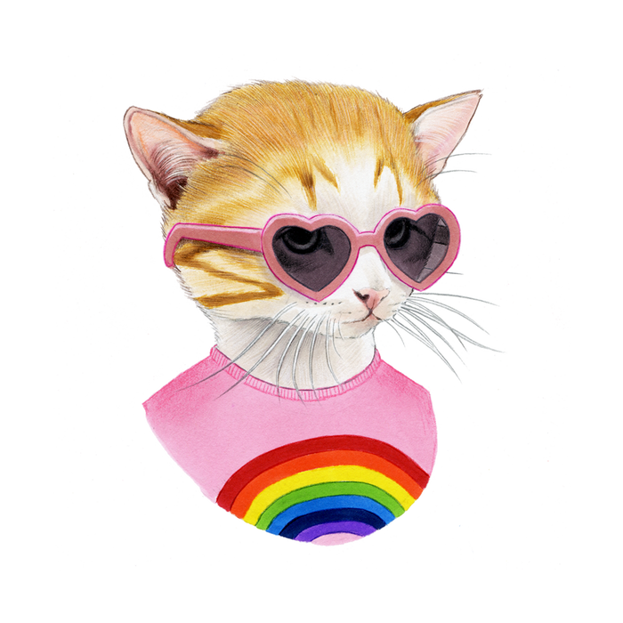 Rainbow Kitten Tattoo