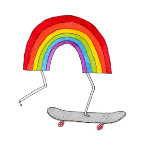Rainbow Skateboard Tattoo