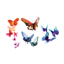 Watercolor Butterflies Tattoo Set